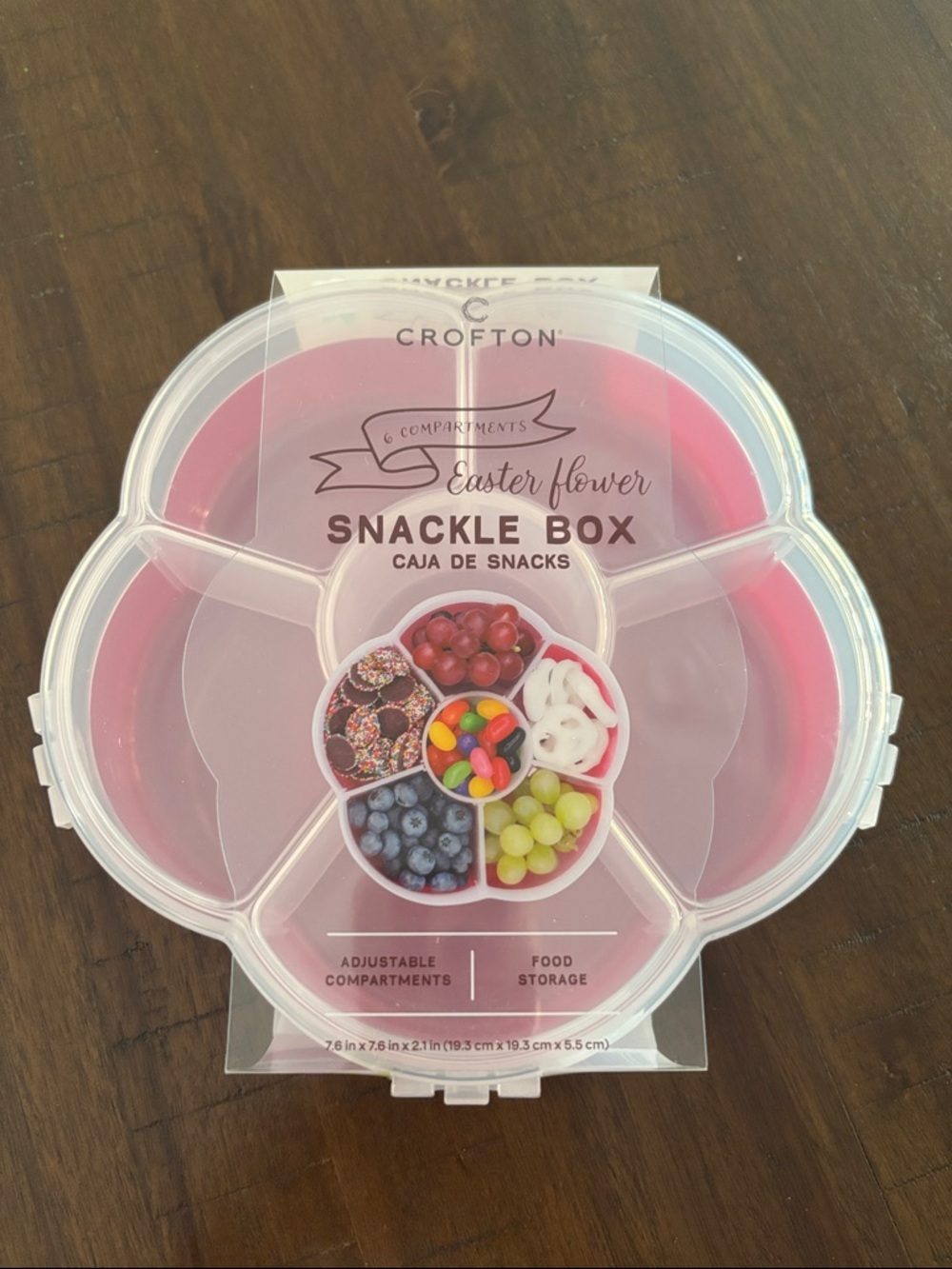 Crofton Pink Easter Flower Snackle Box - 6-Compartment Food Storage